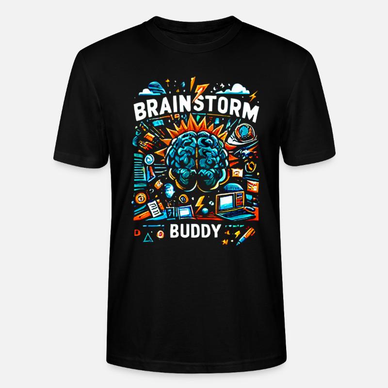 Brainstorm Buddy 12 - T-shirt bio CRAFTER Stanley Stella Unisexe - noir