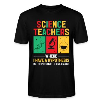 Science Teacher School Teacher Biology Chemistry P - Stanley/Stella CRAFTER Unisex Organic T-Shirt - black - Front - Alina (178cm) & Michal (187cm)