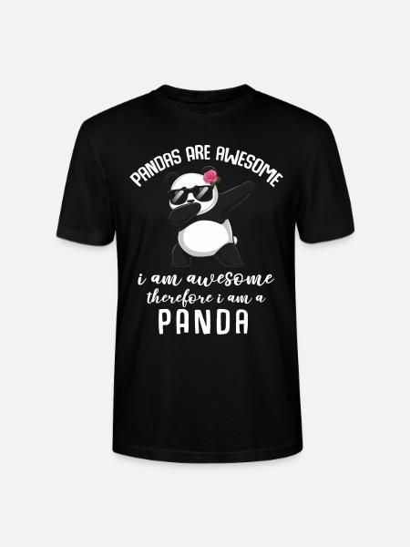 Panda Panda Bear Funny - Stanley/Stella CRAFTER Unisex Organic T-Shirt - black