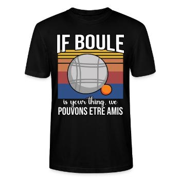 Lustiger Boule Spruch - Stanley/Stella Unisex Bio-T-Shirt CRAFTER - Schwarz - Vorne - Alina (178cm) & Michal (187cm)