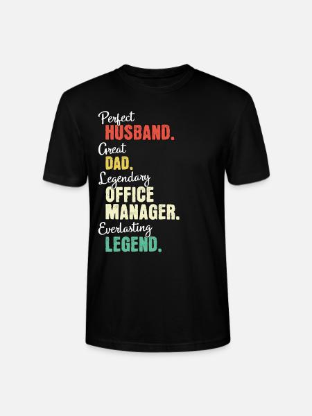 Office Manager Dad - Stanley/Stella CRAFTER Unisex Organic T-Shirt - black