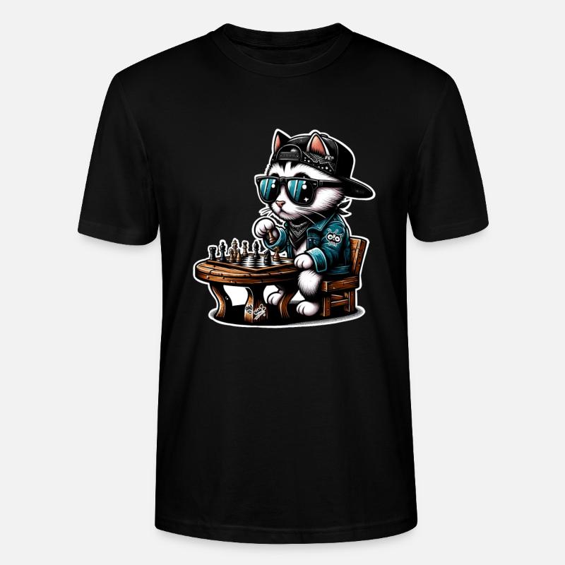 Schach Katze - Stanley/Stella Unisex Bio-T-Shirt CRAFTER - Schwarz
