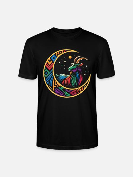 Goat Tribal Moon - Stanley/Stella CRAFTER Unisex Organic T-Shirt - black