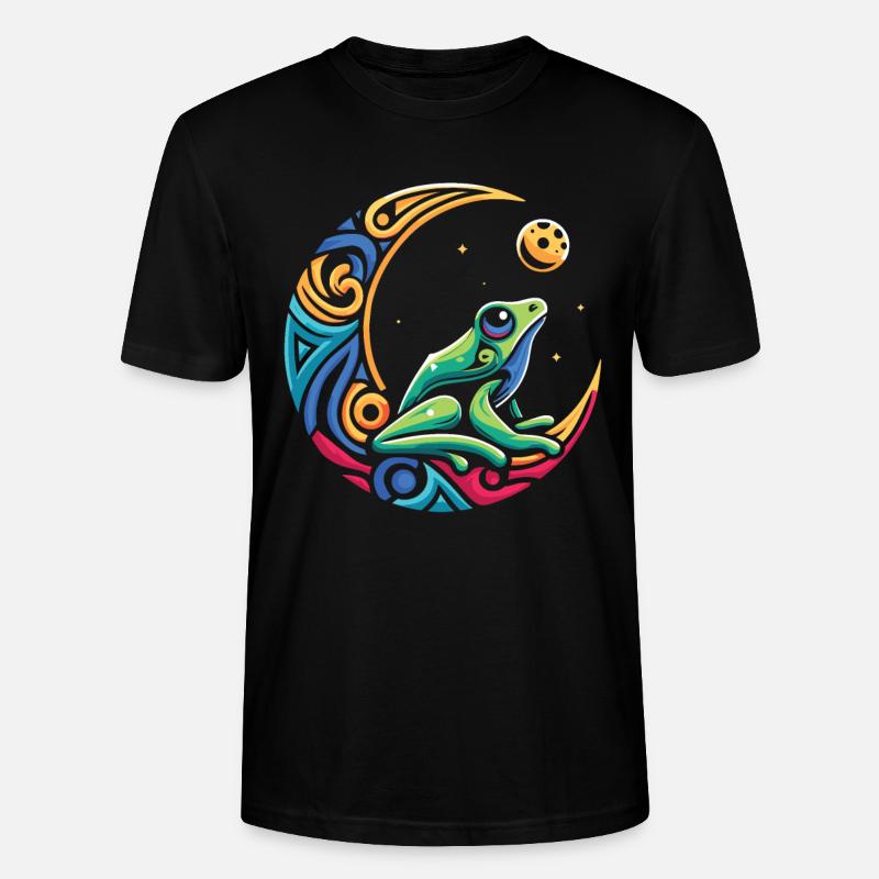 Frog Toad Tribal Moon - Stanley/Stella CRAFTER Unisex Organic T-Shirt - black