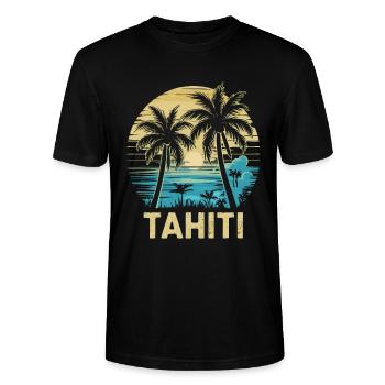 Tahiti Französisch-Polynesien - Stanley/Stella Unisex Bio-T-Shirt CRAFTER - Schwarz - Vorne - Alina (178cm) & Michal (187cm)
