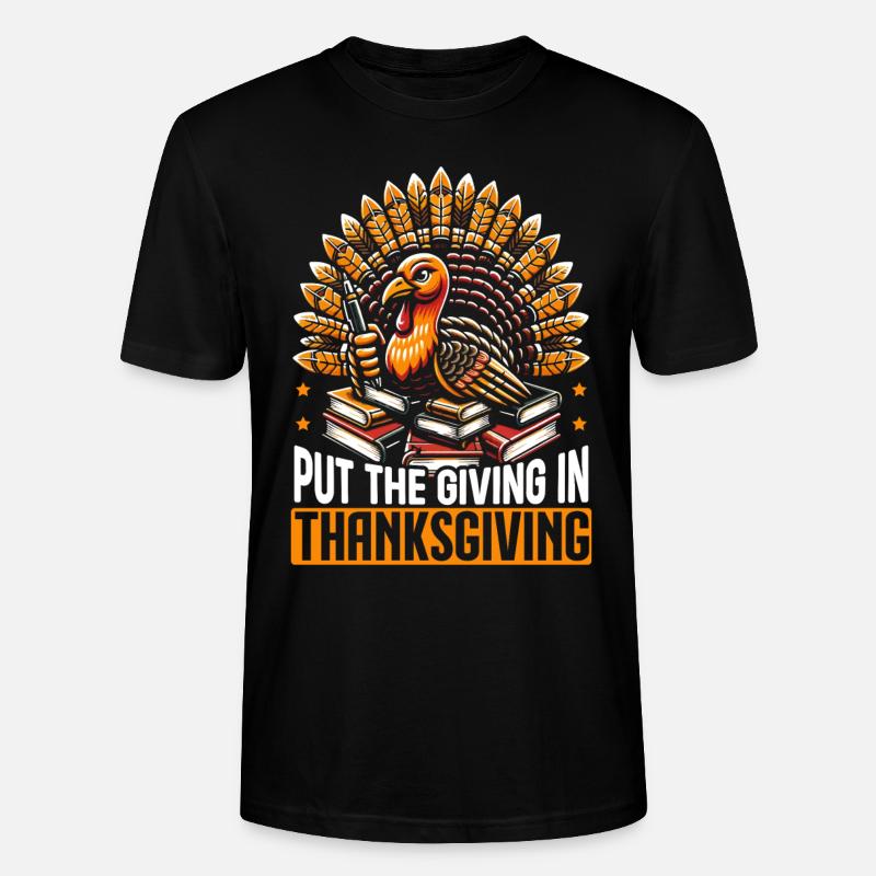 Dinde de Thanksgiving - T-shirt bio CRAFTER Stanley Stella Unisexe - noir