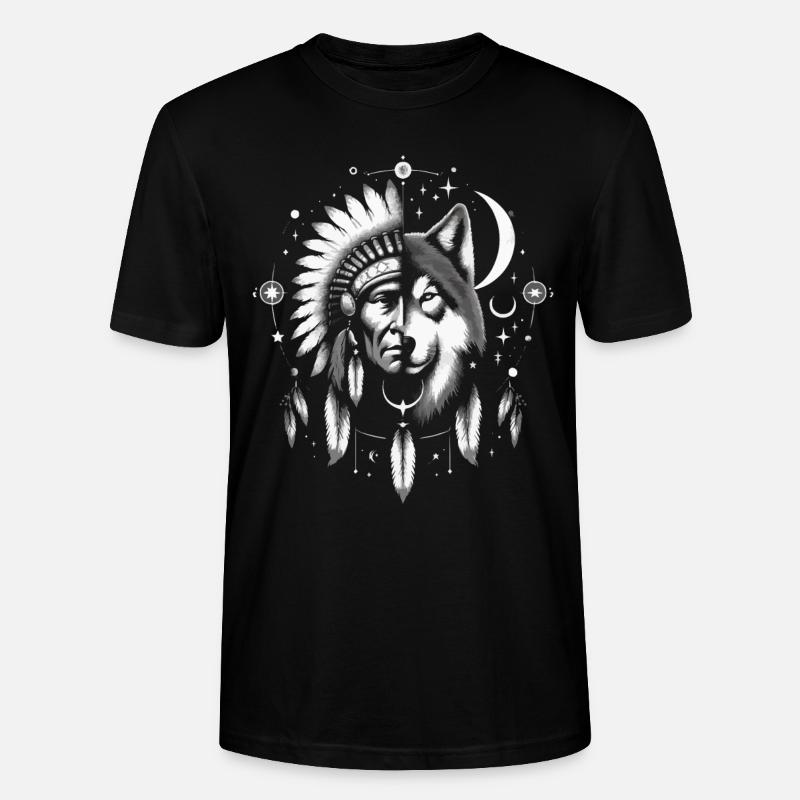Native American Cherokee-Apache Indian - Stanley/Stella CRAFTER Unisex Organic T-Shirt - black