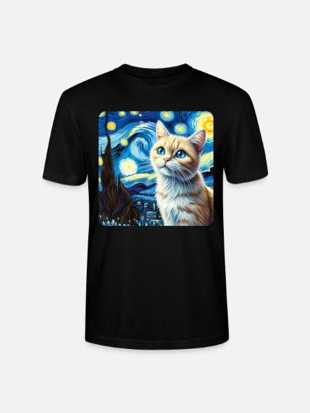 Katze Gemälde Kunst, Katzenbesitzer - Stanley/Stella Unisex Bio-T-Shirt CRAFTER - Schwarz