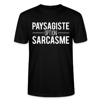 Paysagiste option sarcasme cadeau paysagiste - T-shirt bio CRAFTER Stanley Stella Unisexe - noir - Devant - Alina (178cm) & Michal (187cm)