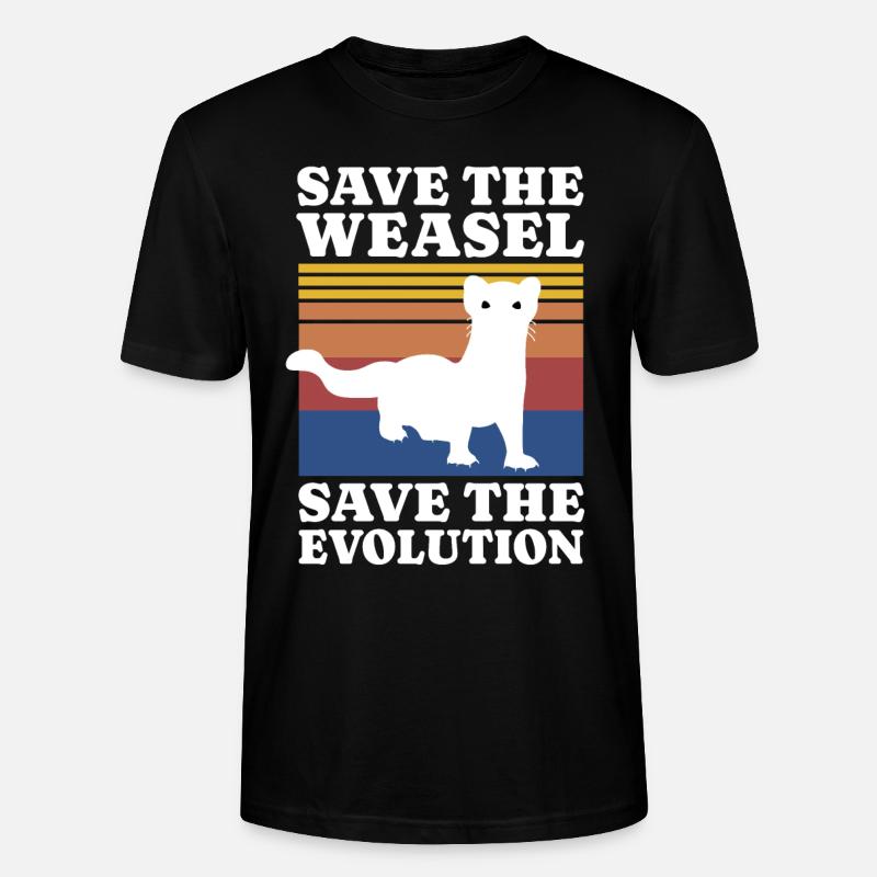 Save Weasel - Stanley/Stella Unisex Bio-T-Shirt CRAFTER - Schwarz