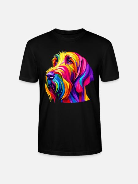 Colorful Pop Art Italian Spinone Italiano - Stanley/Stella CRAFTER Unisex Organic T-Shirt - black