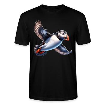 Papageientaucher - Stanley/Stella Unisex Bio-T-Shirt CRAFTER - Schwarz - Vorne - Alina (178cm) & Michal (187cm)