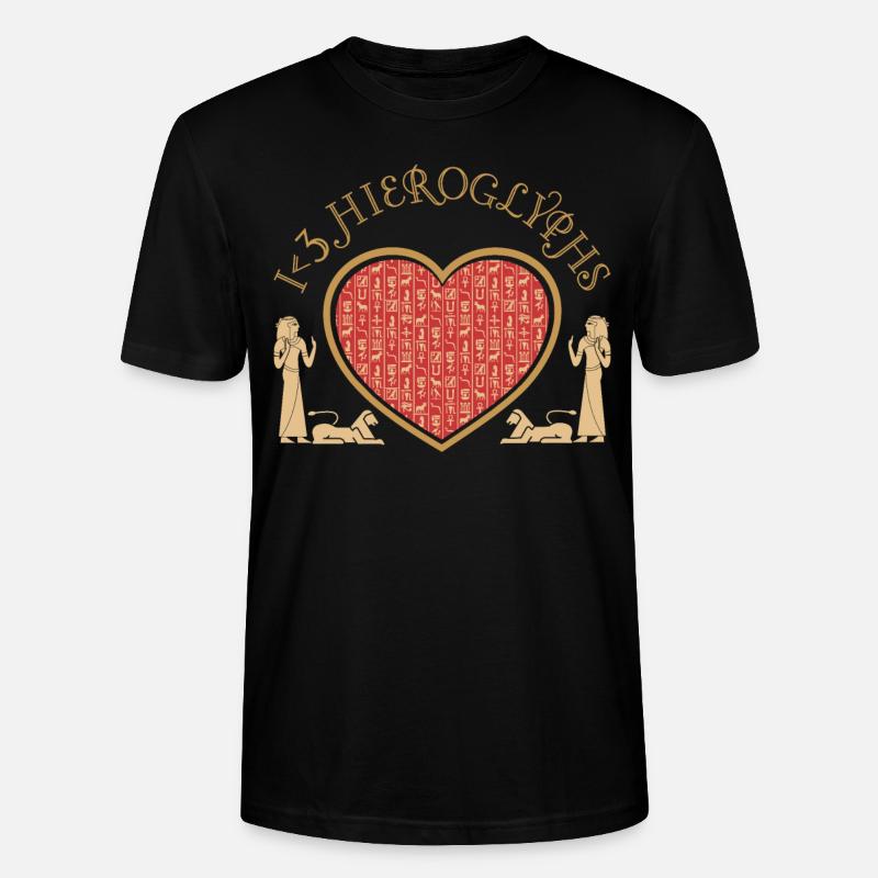 Ich <3 Hieroglyphen - Stanley/Stella Unisex Bio-T-Shirt CRAFTER - Schwarz