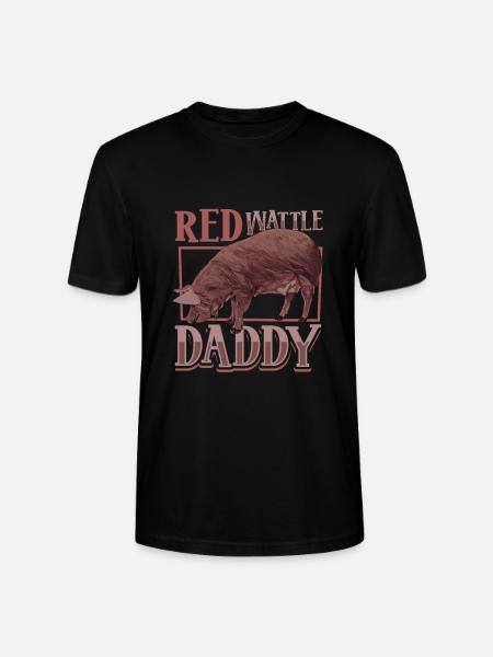 Red wattle pig dad - Stanley/Stella CRAFTER Unisex Organic T-Shirt - black