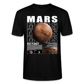 Mars Planet Space Kosmologi Astronomi - Stanley Stella CRAFTER unisex økologisk-T-shirt - sort - Foran - Alina (178cm) & Michal (187cm)