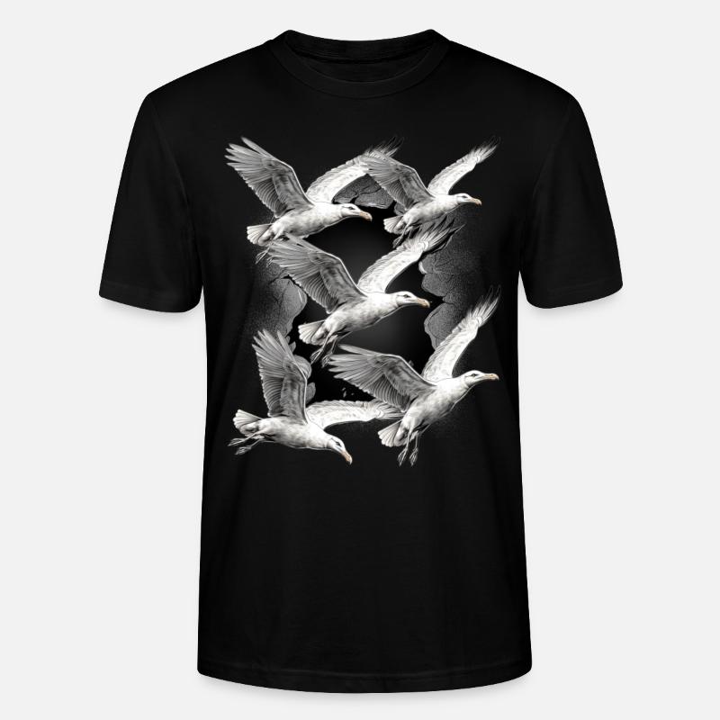 Möwen Möwe Maritim Seevögel - Stanley/Stella Unisex Bio-T-Shirt CRAFTER - Schwarz