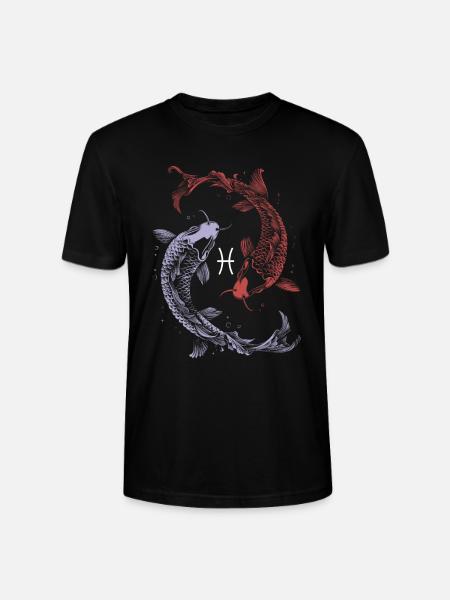 Sternzeichen Pisces Fische Symbol Astrologie - Stanley/Stella Unisex Bio-T-Shirt CRAFTER - Schwarz