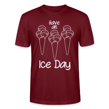 Summer Ice Cream Cup Icecream - Stanley/Stella Unisex Bio-T-Shirt CRAFTER - Burgunderrot - Vorne - Alina (178cm) & Michal (187cm)
