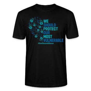 Sexual assault awareness Sexual abuse - Stanley/Stella CRAFTER Unisex Organic T-Shirt - black - Front - Alina (178cm) & Michal (187cm)