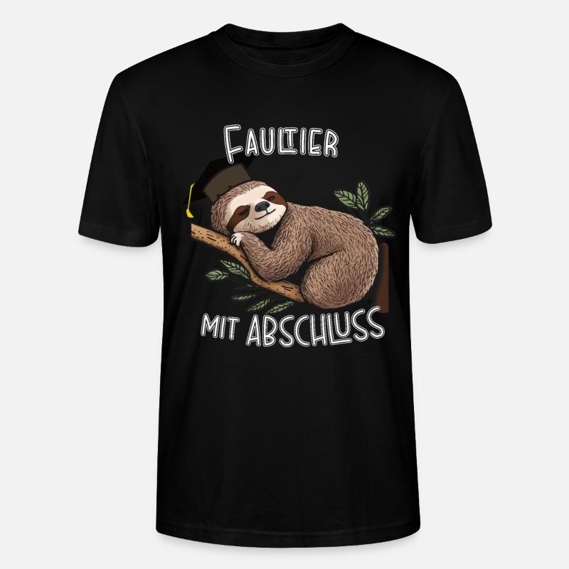 Faultier mit Abschluss - Stanley/Stella Unisex Bio-T-Shirt CRAFTER - Schwarz
