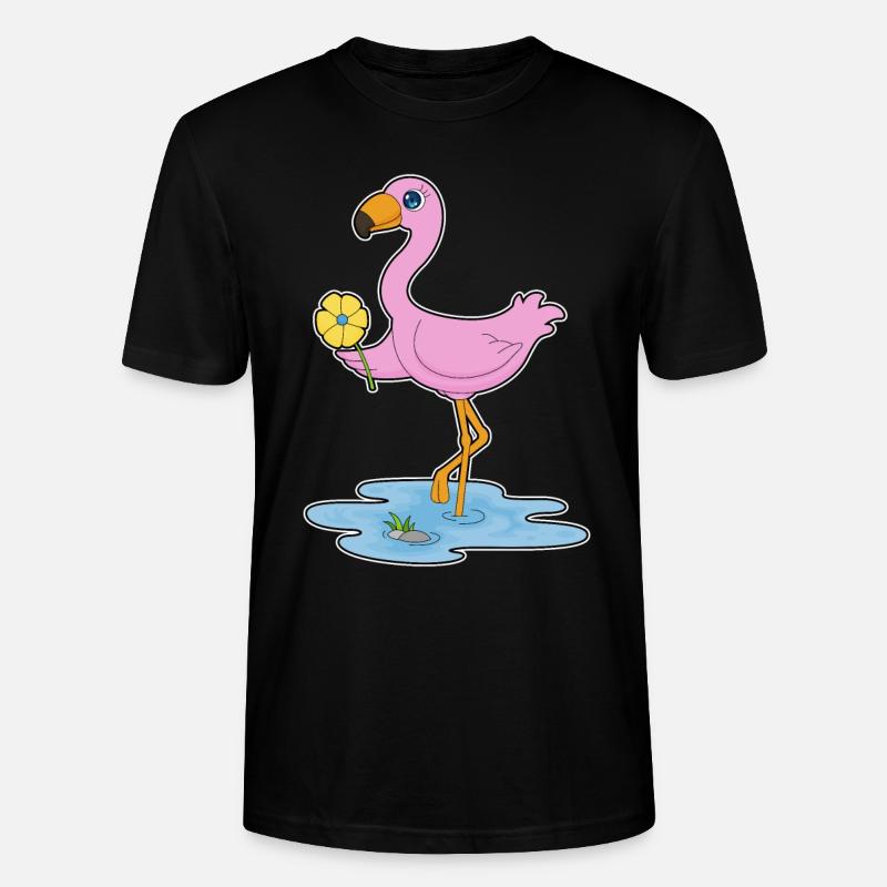 Flamingo Blume - Stanley/Stella Unisex Bio-T-Shirt CRAFTER - Schwarz