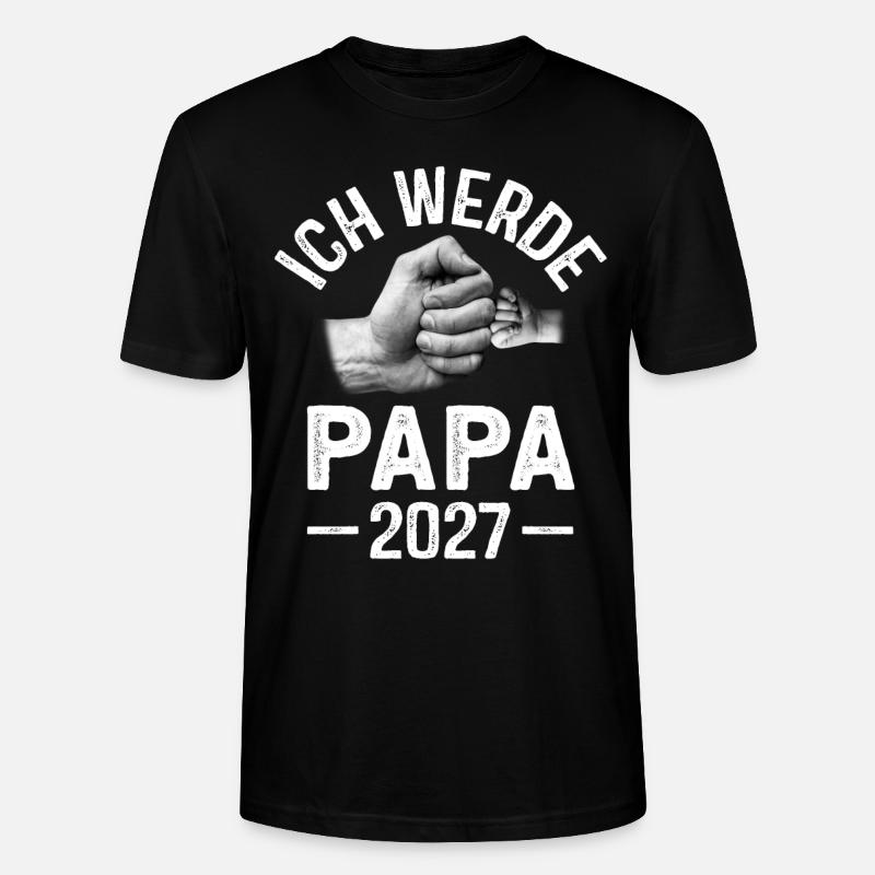 Ich werde Papa 2027 - Stanley/Stella Unisex Bio-T-Shirt CRAFTER - Schwarz