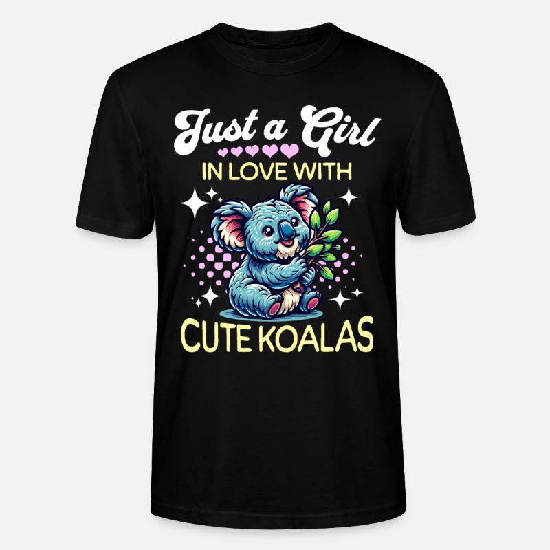 Koala Mädchen - Stanley/Stella Unisex Bio-T-Shirt CRAFTER - Schwarz