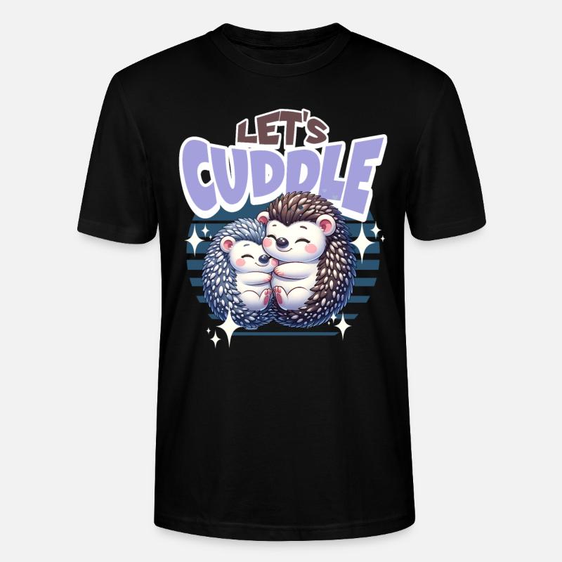 Igel Lets Cuddle - Stanley/Stella Unisex Bio-T-Shirt CRAFTER - Schwarz