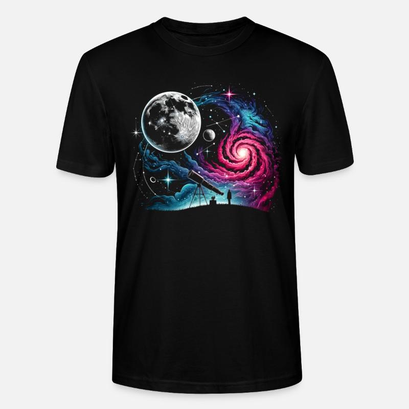 Télescope d’astronomie Espace - T-shirt bio CRAFTER Stanley Stella Unisexe - noir