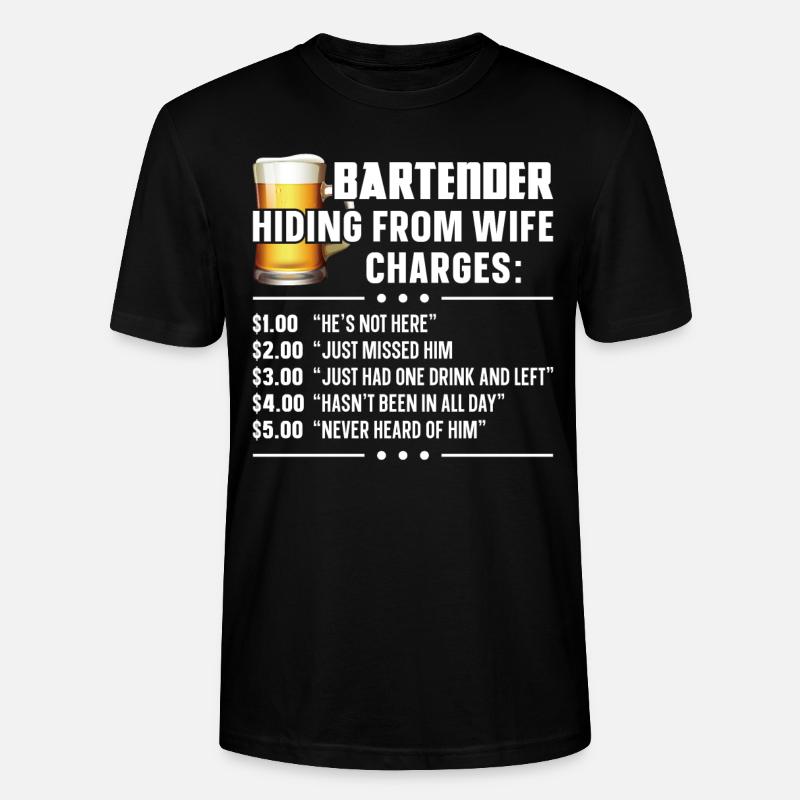 Bartender Mixologist Bartender - Stanley/Stella CRAFTER Unisex Organic T-Shirt - black