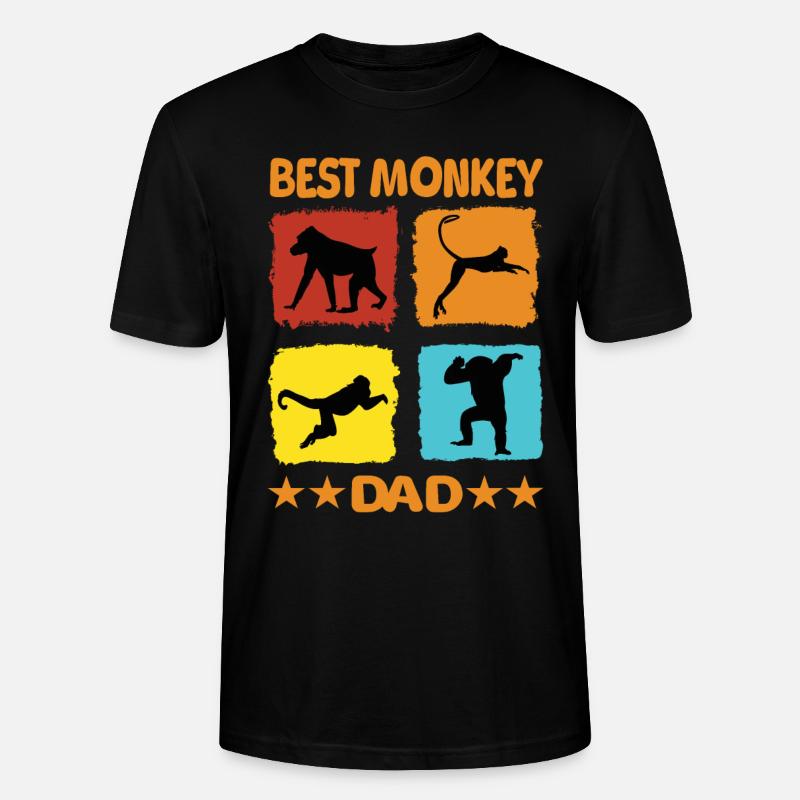 Meilleur papa singe - T-shirt bio CRAFTER Stanley Stella Unisexe - noir