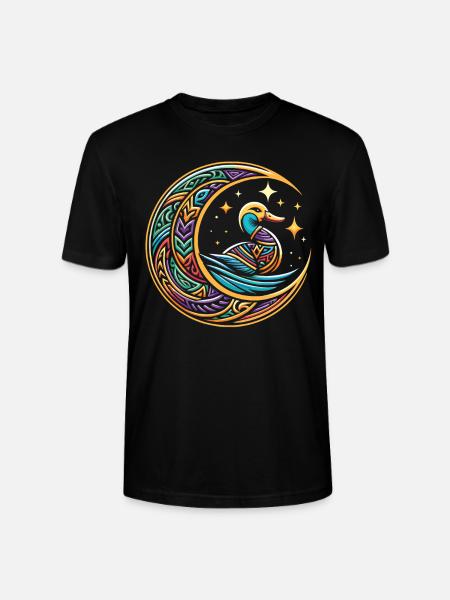 Ente Stammes Moon - Stanley/Stella Unisex Bio-T-Shirt CRAFTER - Schwarz