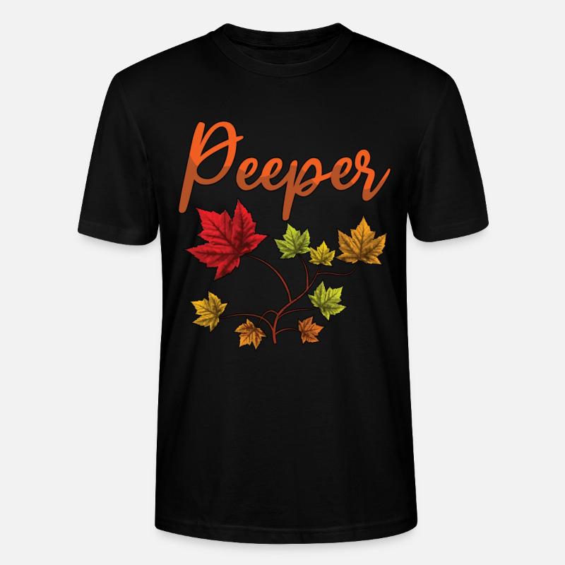 Peeper Laub Blatt Peeping - Stanley/Stella Unisex Bio-T-Shirt CRAFTER - Schwarz
