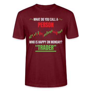 Stock trading day trader - Stanley/Stella Unisex Bio-T-Shirt CRAFTER - Burgunderrot - Vorne - Alina (178cm) & Michal (187cm)