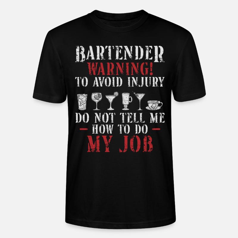 Bartender Mixologist Bartender - Stanley/Stella CRAFTER Unisex Organic T-Shirt - black