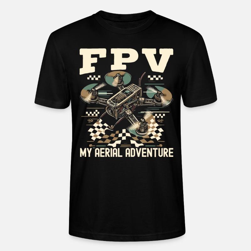 Pilote de drone FPV - T-shirt bio CRAFTER Stanley Stella Unisexe - noir