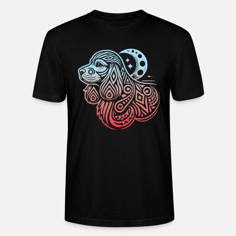 Cocker Spaniel Stammes Moon Phases - Stanley/Stella Unisex Bio-T-Shirt CRAFTER - Schwarz