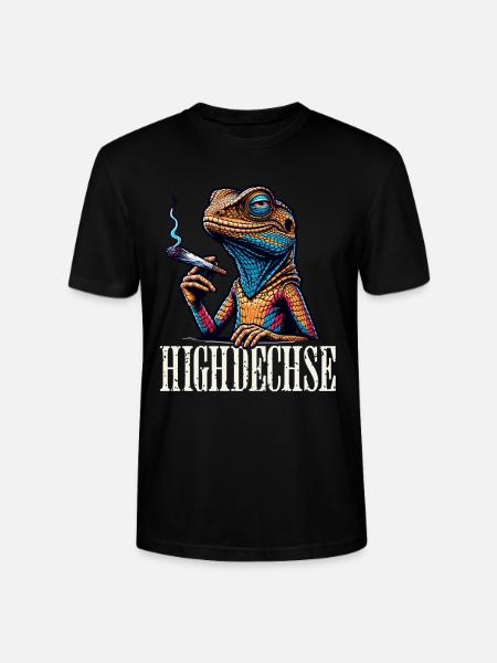High Lizard Lizards Iguana Reptiles - Stanley/Stella CRAFTER Unisex Organic T-Shirt - black
