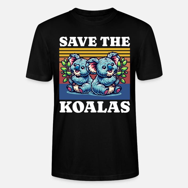 Save Koala - Stanley/Stella Unisex Bio-T-Shirt CRAFTER - Schwarz