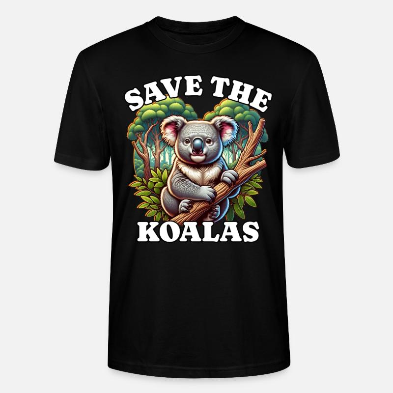 Save Koala - Stanley/Stella Unisex Bio-T-Shirt CRAFTER - Schwarz