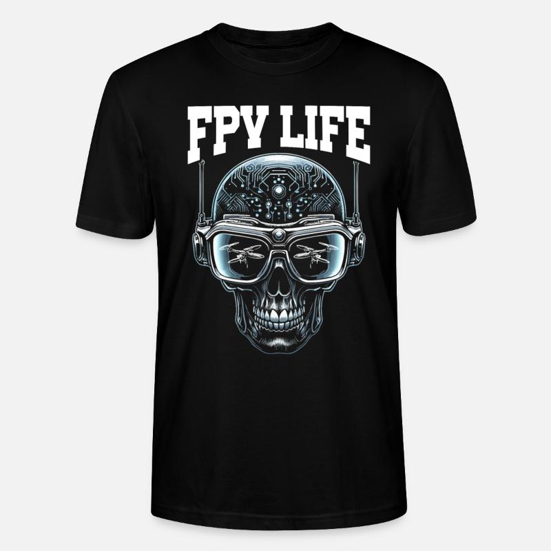 FPV drone pilot, remote control - Stanley/Stella CRAFTER Unisex Organic T-Shirt - black