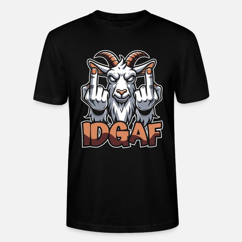 Chèvre Idgaf - T-shirt bio CRAFTER Stanley Stella Unisexe - noir