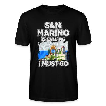 Saint-Marin - T-shirt bio CRAFTER Stanley Stella Unisexe - noir - Devant - Alina (178cm) & Michal (187cm)