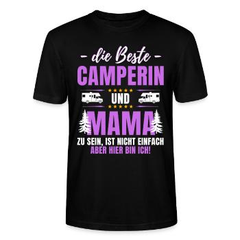 The Best Camper & Mom! Camper Tours - Stanley/Stella CRAFTER Unisex Organic T-Shirt - black - Front - Alina (178cm) & Michal (187cm)