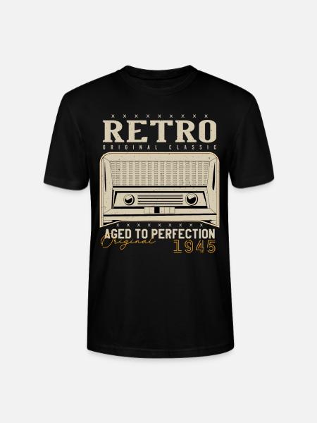 Retro 1945 Birthday Gift 1945 Vintage 1945 - Stanley/Stella CRAFTER Unisex Organic T-Shirt - black