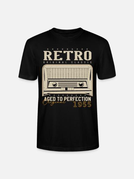 Rétro 1955 Cadeau Anniversaire 1955 Millésime 1955 - T-shirt bio CRAFTER Stanley Stella Unisexe - noir