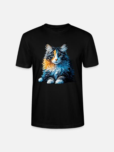 Polygon Art American Curl - Stanley/Stella CRAFTER Unisex Organic T-Shirt - black