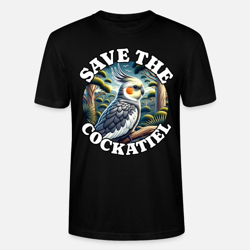 Save Nymphensittich - Stanley/Stella Unisex Bio-T-Shirt CRAFTER - Schwarz
