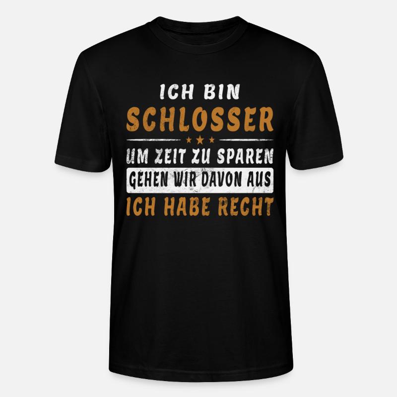 Schlosser Spruch - Stanley/Stella Unisex Bio-T-Shirt CRAFTER - Schwarz