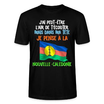 Drapeau Nouvelle Calédonie Passion Homme Femme - T-shirt bio CRAFTER Stanley Stella Unisexe - noir - Devant - Alina (178cm) & Michal (187cm)